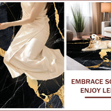 Ultra Soft Area Rug, Non Slip, Stain Resistant, Washable Area Rugs for Living Room, Bedroom, Marble Pattern Bedroom Area Rug Non-Shedding(Black)
