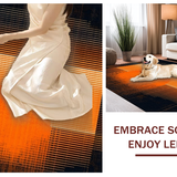 Ultra Soft Area Rug, Non Slip, Stain Resistant, Washable Area Rugs for Living Room, Bedroom, Elegant Abstract Gradient Flow(Orange)