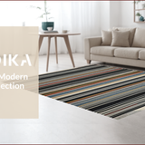 Ultra Soft Area Rug, Non Slip, Stain Resistant, Washable Area Rugs for Living Room, Bedroom, Elegant Geometric Contrast Design(Black)