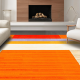 Ultra Soft Area Rug, Non Slip, Stain Resistant, Washable Area Rugs for Living Room, Bedroom, Energetic Modern Minimalist Motif(Orange)