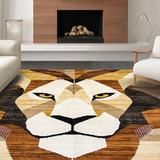 Ultra Soft Area Rug, Non Slip, Stain Resistant, Washable Area Rugs for Living Room, Bedroom, Stylish Round Nature Motif(Brown)