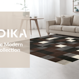Ultra Soft Area Rug, Non Slip, Stain Resistant, Washable Area Rugs for Living Room, Bedroom, Creative Modern Patchwork Flair(Brown)
