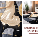 Ultra Soft Area Rug, Non Slip, Stain Resistant, Washable Area Rugs for Living Room, Bedroom, Luxurious Black and Gold Motif(Black)