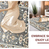 Ultra Soft Area Rug, Non Slip, Stain Resistant, Washable Area Rugs for Living Room, Bedroom, Elegant Warm Toned Trellis Style(Gray)