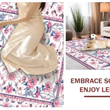 Ultra Soft Area Rug, Non Slip, Stain Resistant, Washable Area Rugs for Living Room, Bedroom, Elegant Low-Pile Floral Delight(White)