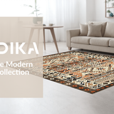 Ultra Soft Area Rug, Non Slip, Stain Resistant, Washable Area Rugs for Living Room, Bedroom, Vibrant Retro Ogee Style(Beige)
