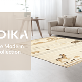 Ultra Soft Area Rug, Non Slip, Stain Resistant, Washable Area Rugs for Living Room, Bedroom, Safari Themed Playful Animal Motifs(Beige)