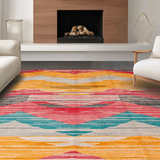 Ultra Soft Area Rug, Non Slip, Stain Resistant, Washable Area Rugs for Living Room, Bedroom, Elegant Reversible Striped Design(Yellow)