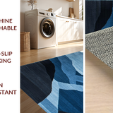 Charming Rustic Indigo Landscape Motif(Blue)