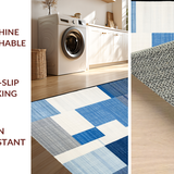 Ultra Soft Area Rug, Non Slip, Stain Resistant, Washable Area Rugs for Living Room, Bedroom, Sophisticated Blue Tones with Texture(Blue)