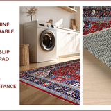 Ultra Soft Area Rug, Non Slip, Stain Resistant, Washable Area Rugs for Living Room, Bedroom, Rustic Red Geometric Charm(Red)