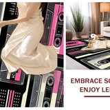 Ultra Soft Area Rug, Non Slip, Stain Resistant, Washable Area Rugs for Living Room, Bedroom, Charming Retro Rhythmic Design(Pink)