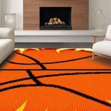 Ultra Soft Area Rug, Non Slip, Stain Resistant, Washable Area Rugs for Living Room, Bedroom, Vivid Black Orange Flame Concept(Orange)