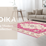 Ultra Soft Area Rug, Non Slip, Stain Resistant, Washable Area Rugs for Living Room, Bedroom, Whimsical Colorful Trellis Style(White)