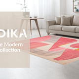 Ultra Soft Area Rug, Non Slip, Stain Resistant, Washable Area Rugs for Living Room, Bedroom, Ribbon-Shaped Rug with Chic Uno Reverse Symbol in Soft Pink Hues(Pink)