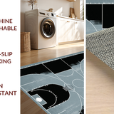 Ultra Soft Area Rug, Non Slip, Stain Resistant, Washable Area Rugs for Living Room, Bedroom, Rustic Minimalist Geometric Arrangement(Black)