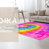Ultra Soft Area Rug, Non Slip, Stain Resistant, Washable Area Rugs for Living Room, Bedroom, Lively Abstract Rainbow Composition(Purple)