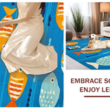 Ultra Soft Area Rug, Non Slip, Stain Resistant, Washable Area Rugs for Living Room, Bedroom, Vibrant Coastal Animal Design(Blue)