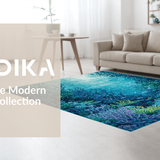 Ultra Soft Area Rug, Non Slip, Stain Resistant, Washable Area Rugs for Living Room, Bedroom, Ocean Floor Sensory Play Mat(Blue)