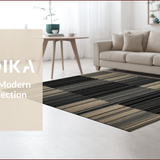 Ultra Soft Area Rug, Non Slip, Stain Resistant, Washable Area Rugs for Living Room, Bedroom, Rustic Earthy Striped Aesthetic(Gray)