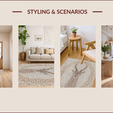 Ultra Soft Area Rug, Non Slip, Stain Resistant, Washable Area Rugs for Living Room, Bedroom, Antelope Print Abstract(Beige)