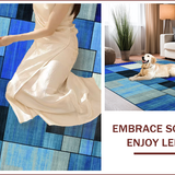 Ultra Soft Area Rug, Non Slip, Stain Resistant, Washable Area Rugs for Living Room, Bedroom, Vibrant Abstract Geometric Composition(Blue)
