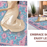 Ultra Soft Area Rug, Non Slip, Stain Resistant, Washable Area Rugs for Living Room, Bedroom, Elegant Antique Ogee Design(Blue)