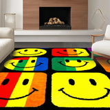 Ultra Soft Area Rug, Non Slip, Stain Resistant, Washable Area Rugs for Living Room, Bedroom, Energetic Youthful Design Elements(Yellow)