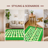 Elegant White Checkered(Green)