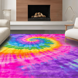 Ultra Soft Area Rug, Non Slip, Stain Resistant, Washable Area Rugs for Living Room, Bedroom, Lively Abstract Rainbow Composition(Purple)