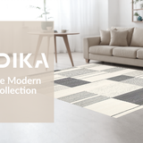 Ultra Soft Area Rug, Non Slip, Stain Resistant, Washable Area Rugs for Living Room, Bedroom, Contemporary Cream Geometric Statement(Beige)