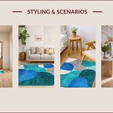 Ultra Soft Area Rug, Non Slip, Stain Resistant, Washable Area Rugs for Living Room, Bedroom, Modern Abstract Blue Teal Living Room Rug(Blue)