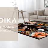 Ultra Soft Area Rug, Non Slip, Stain Resistant, Washable Area Rugs for Living Room, Bedroom, Artistic Vivid Animal Print(Black)