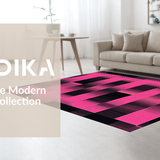 Ultra Soft Area Rug, Non Slip, Stain Resistant, Washable Area Rugs for Living Room, Bedroom, Bold Graphic Twisted Design Concept(Pink)