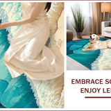 Ultra Soft Area Rug, Non Slip, Stain Resistant, Washable Area Rugs for Living Room, Bedroom, Coastal Waves Multi-Tone Living Room Rug(Blue)