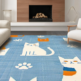 Ultra Soft Area Rug, Non Slip, Stain Resistant, Washable Area Rugs for Living Room, Bedroom, Quaint Farmhouse Animal Imagery(Blue)