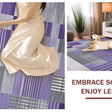 Ultra Soft Area Rug, Non Slip, Stain Resistant, Washable Area Rugs for Living Room, Bedroom, Geometric Purple Grey Elegance(Purple)