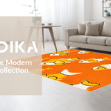 Ultra Soft Area Rug, Non Slip, Stain Resistant, Washable Area Rugs for Living Room, Bedroom, Cute Marine Creature Visual Appeal(Orange)