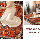 Ultra Soft Area Rug, Non Slip, Stain Resistant, Washable Area Rugs for Living Room, Bedroom, Elegant Warm-Toned Medallion Design(Red)