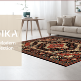Ultra Soft Area Rug, Non Slip, Stain Resistant, Washable Area Rugs for Living Room, Bedroom, Western Farmhouse Non-Slip Bedroom Area Rug(Red)