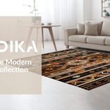 Ultra Soft Area Rug, Non Slip, Stain Resistant, Washable Area Rugs for Living Room, Bedroom, Vivid Abstract Ogee Pattern(Brown)