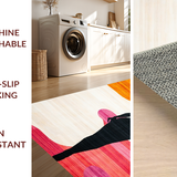 Ultra Soft Area Rug, Non Slip, Stain Resistant, Washable Area Rugs for Living Room, Bedroom, Playful Textured Body Form Decor(Orange)