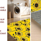 Ultra Soft Area Rug, Non Slip, Stain Resistant, Washable Area Rugs for Living Room, Bedroom, Rustic Floral Medley Circular Theme(Yellow)