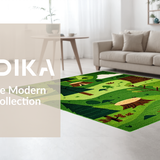 Ultra Soft Area Rug, Non Slip, Stain Resistant, Washable Area Rugs for Living Room, Bedroom, Cheerful Leafy Canopy Theme(Green)