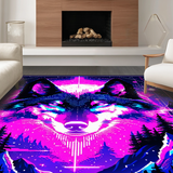 Ultra Soft Area Rug, Non Slip, Stain Resistant, Washable Area Rugs for Living Room, Bedroom, Vibrant Mystic Animal Pattern(Purple)