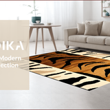 Ultra Soft Area Rug, Non Slip, Stain Resistant, Washable Area Rugs for Living Room, Bedroom, Exotic Tiger Print Washable Living Room Rug(Yellow)