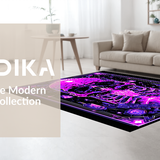 Ultra Soft Area Rug, Non Slip, Stain Resistant, Washable Area Rugs for Living Room, Bedroom, Colorful UV Reactive Elements(Purple)