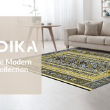 Ultra Soft Area Rug, Non Slip, Stain Resistant, Washable Area Rugs for Living Room, Bedroom, Contemporary Bold Linear Composition(Gold)