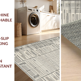 Ultra Soft Area Rug, Non Slip, Stain Resistant, Washable Area Rugs for Living Room, Bedroom, Sleek Contemporary 3D Design Element(Black)