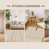 Ultra Soft Area Rug, Non Slip, Stain Resistant, Washable Area Rugs for Living Room, Bedroom, Rustic Warm Tones Coastal Inspiration(Beige)